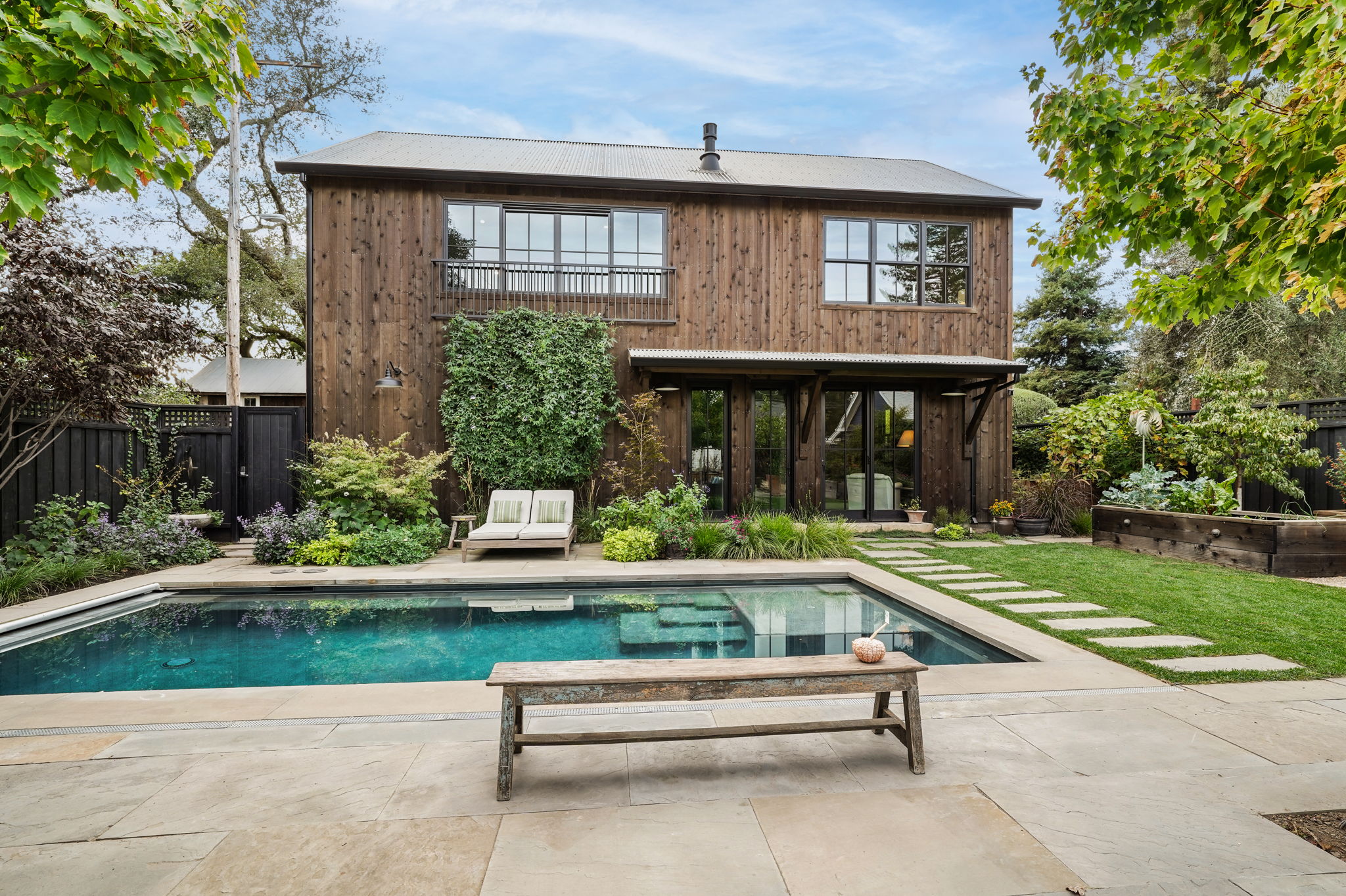Second Street ADU pool and exterior, Healdsburg