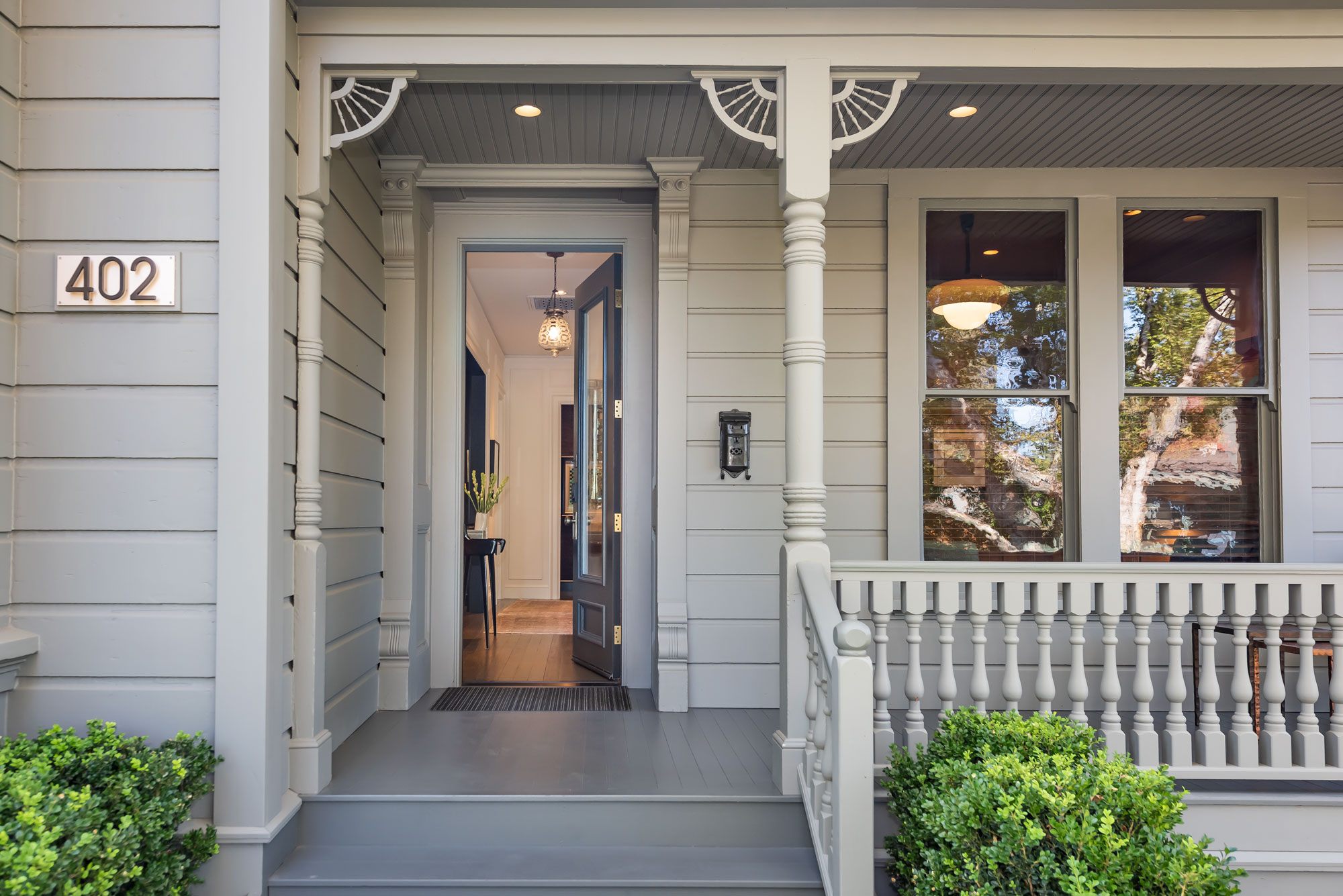 Piper Street Residence front porch, Healdsburg